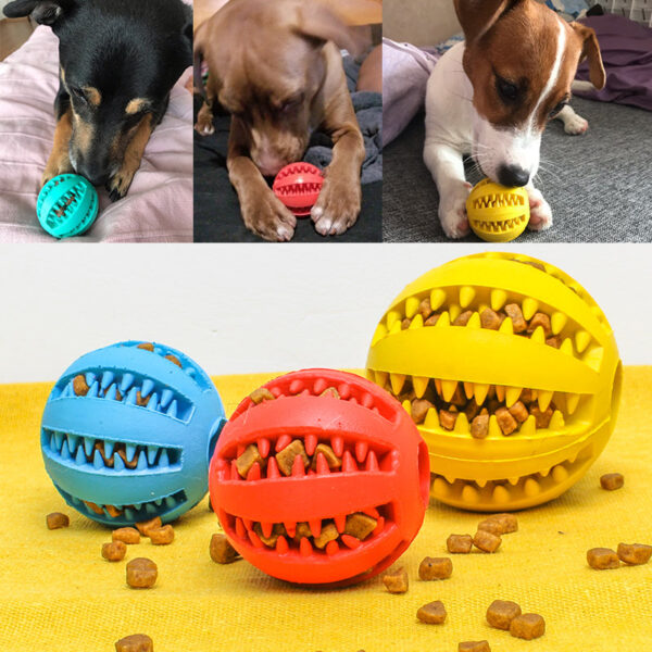 Pet Slow Feeder Dog Toy Cute Funny Rubber Dog Ball Toy - Image 2