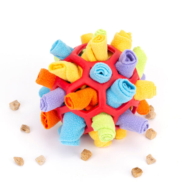 Pet Dog Sniff & Snack Puzzle Ball Train'n'Treat Snuffle Ball Canine Enrichment Nose Pad Toys - Image 4