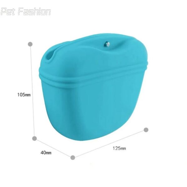 Blue quick rewards pouch for pooch treats being shown