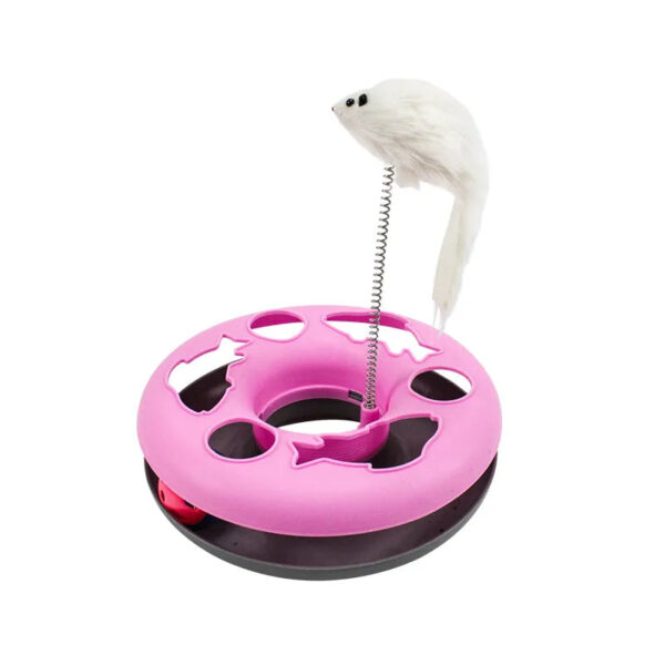 Pink Cute cat pet toy with multiple education options