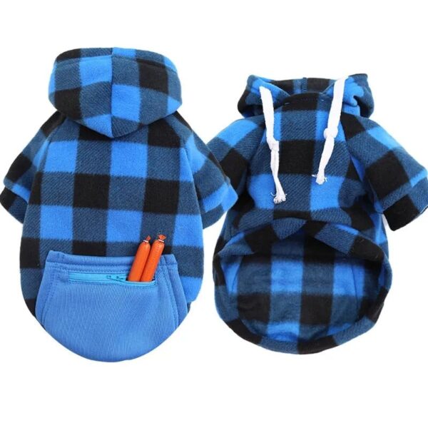 Blue and Black Plaid Hoodie