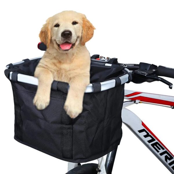 Really cool bicycle basket for your little pup
