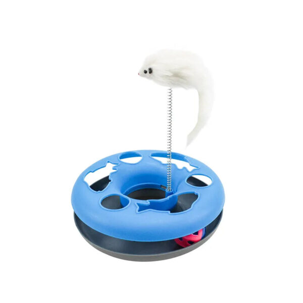 Blue Cute cat pet toy with multiple education options