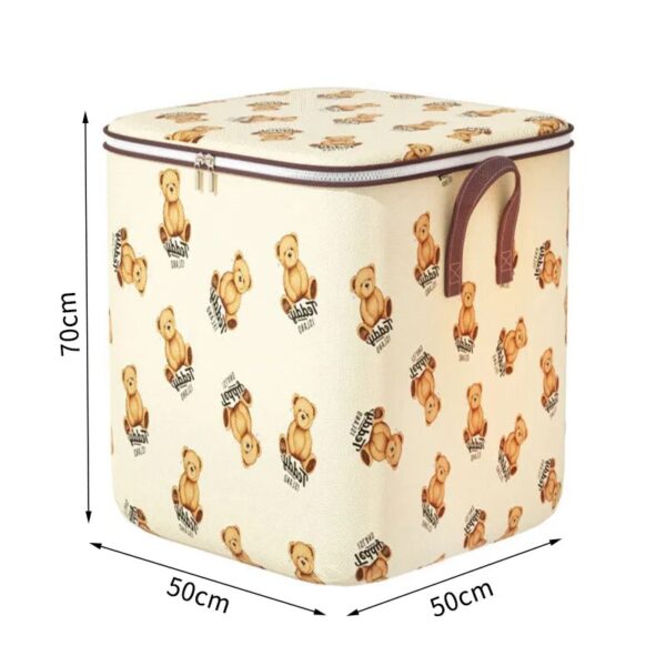 Adorable bear storage bin with sizes 70cm tall and 50cm wide
