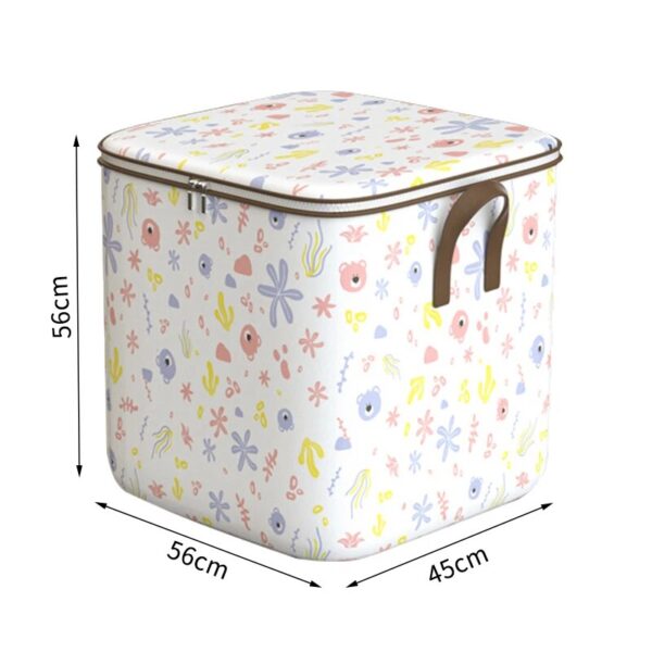 Super colorful fun storage bin with dimensions
