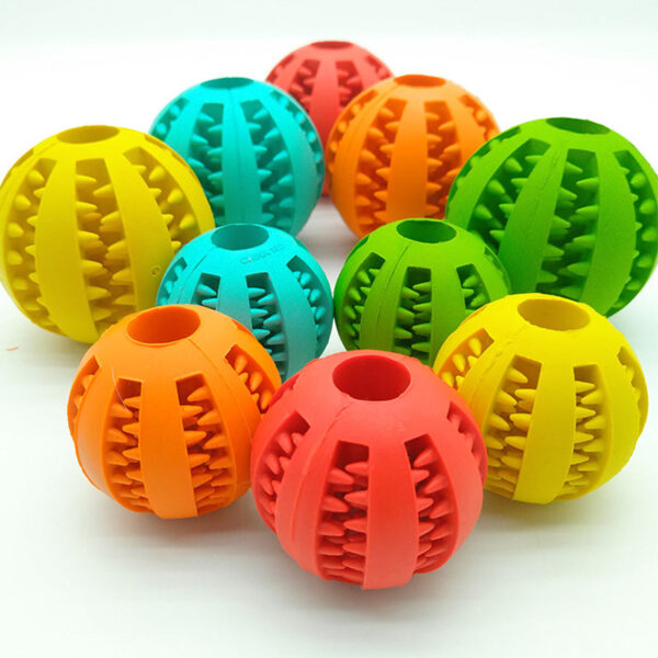 Pet Slow Feeder Dog Toy Cute Funny Rubber Dog Ball Toy - Image 4