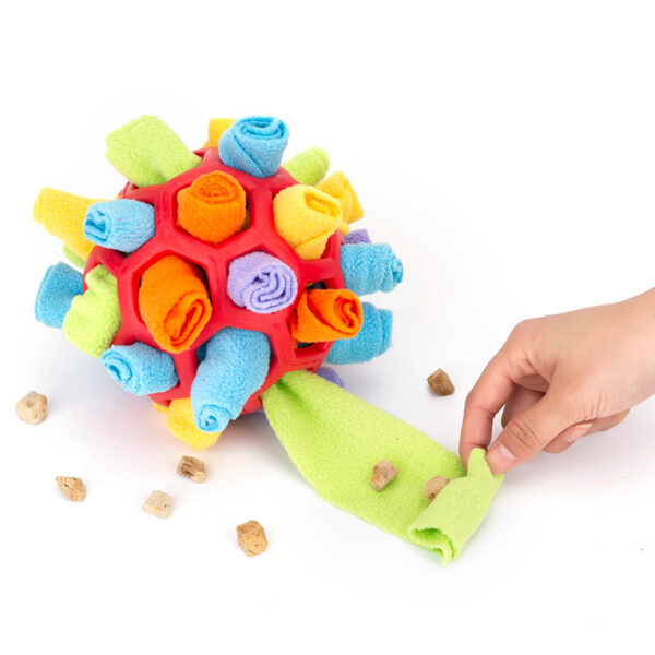 Pet Dog Sniff & Snack Puzzle Ball Train'n'Treat Snuffle Ball Canine Enrichment Nose Pad Toys - Image 2