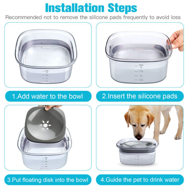Spill-proof, 2L capacity! Keep pets hydrated with visible water! - Image 8