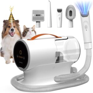super easy to use white vacuum pet groomer setup