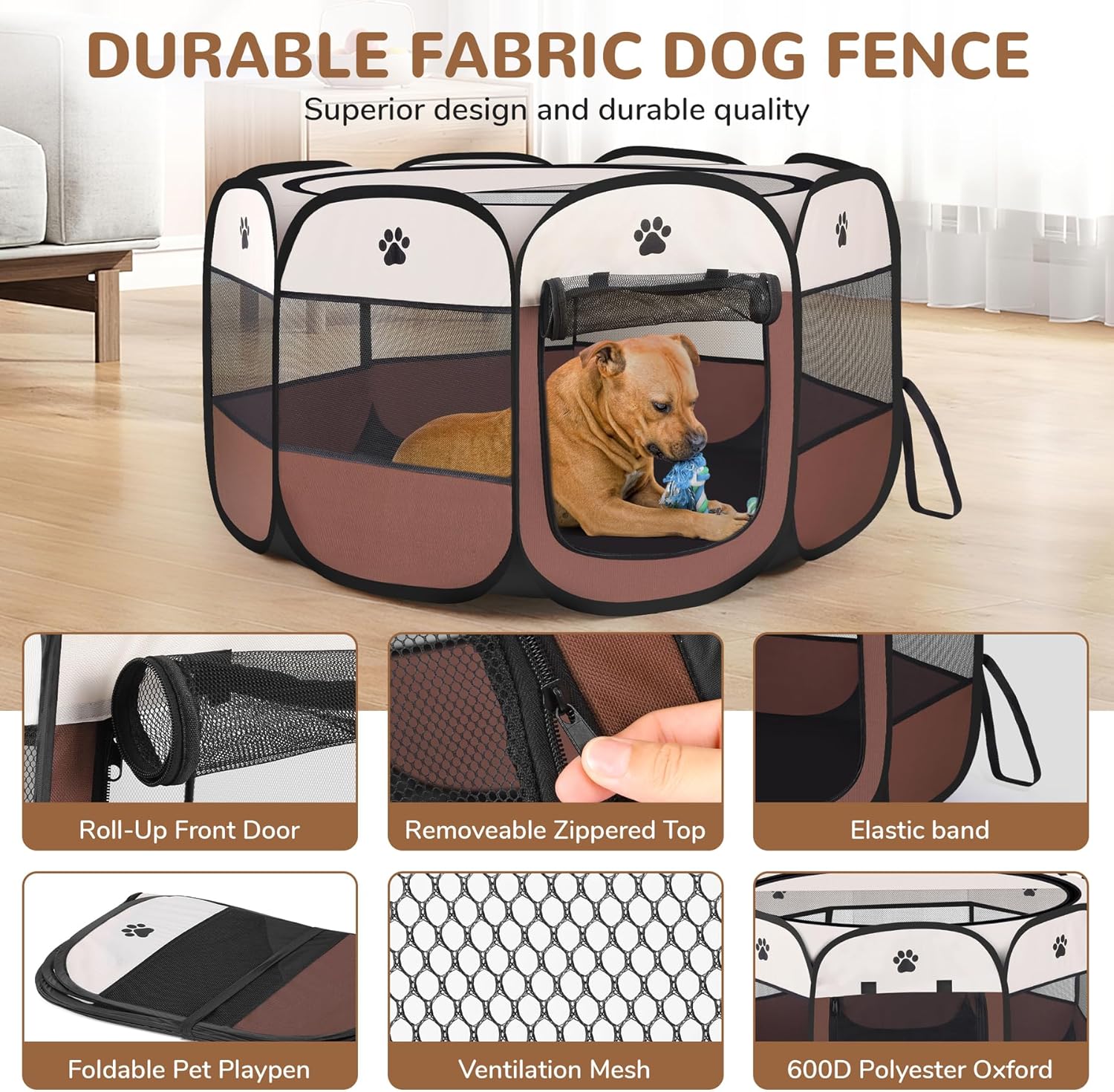 Portable Foldable Pet Tent Kennel Octagonal Fence Puppy Shelter Easy To Use Outdoor Easy Operation Large Dog Cages Cat Fences - Image 7