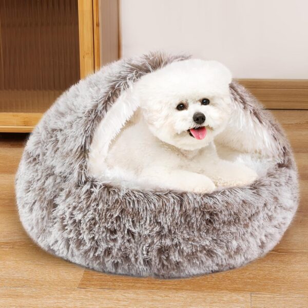 Plush Pet Bed Round Cat Cushion Cat House 2 In 1 Warm Cat Basket Pet Sleep Bag Cat Nest Kennel For Small Dog Cat dog bed - Image 7