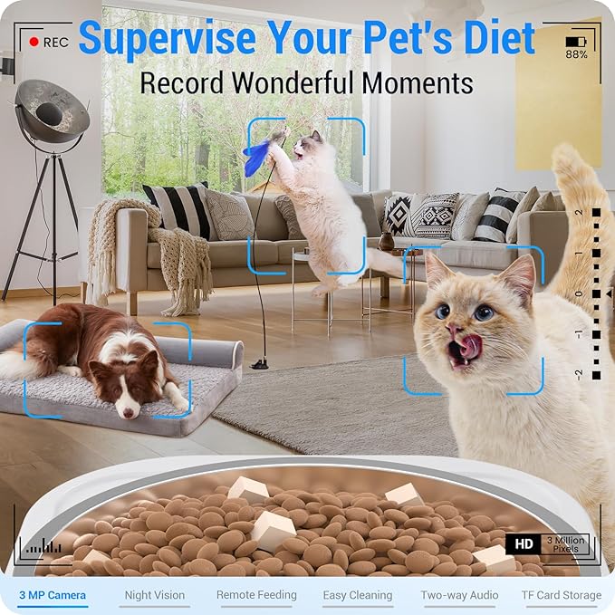 Effortless Automatic pet feeder 2k camera and night vision - Image 3