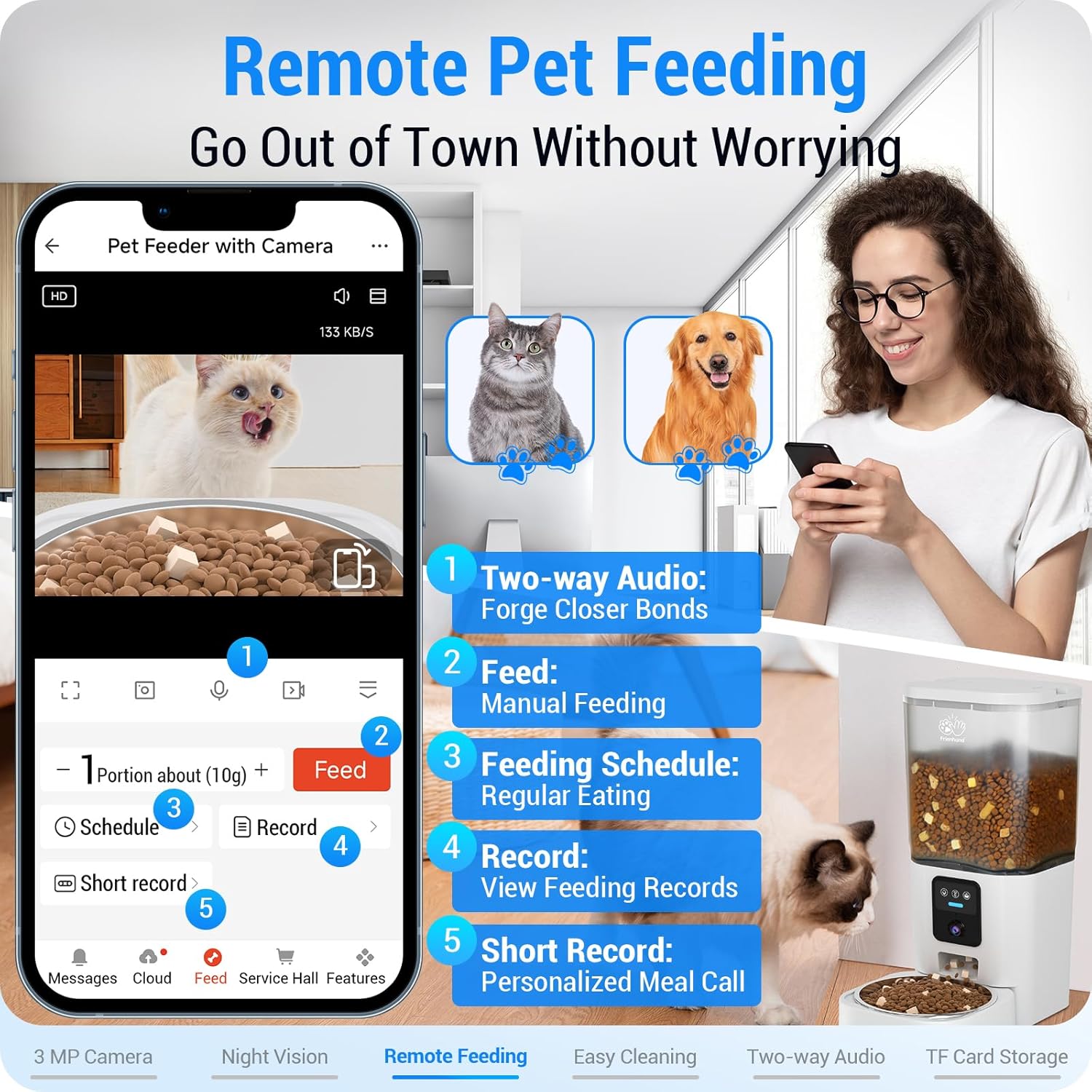 Effortless Automatic pet feeder 2k camera and night vision - Image 5