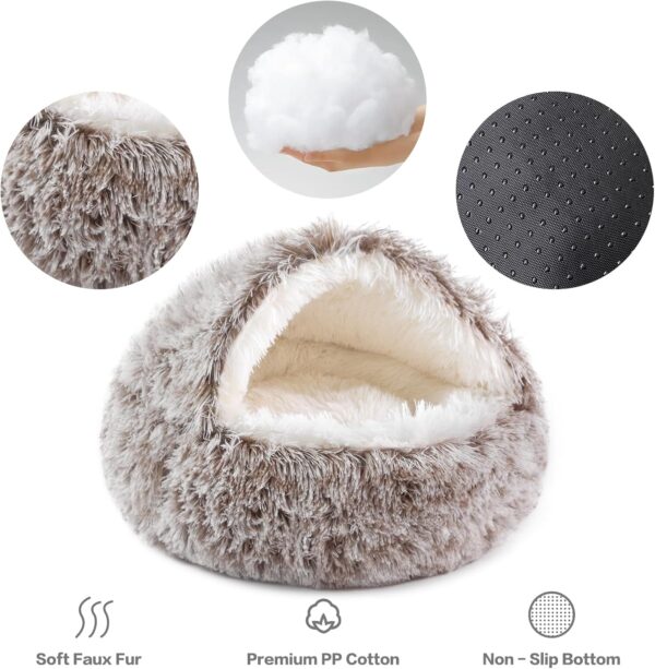 Plush Pet Bed Round Cat Cushion Cat House 2 In 1 Warm Cat Basket Pet Sleep Bag Cat Nest Kennel For Small Dog Cat dog bed - Image 3