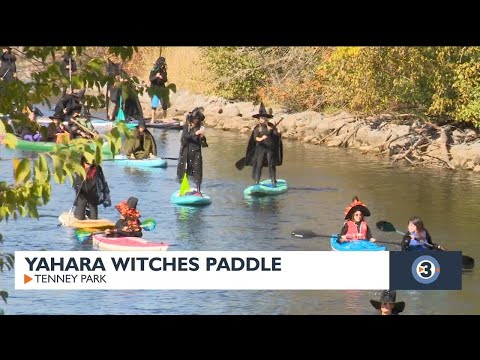 Yahara witches paddle at Tenney Park – YouTube