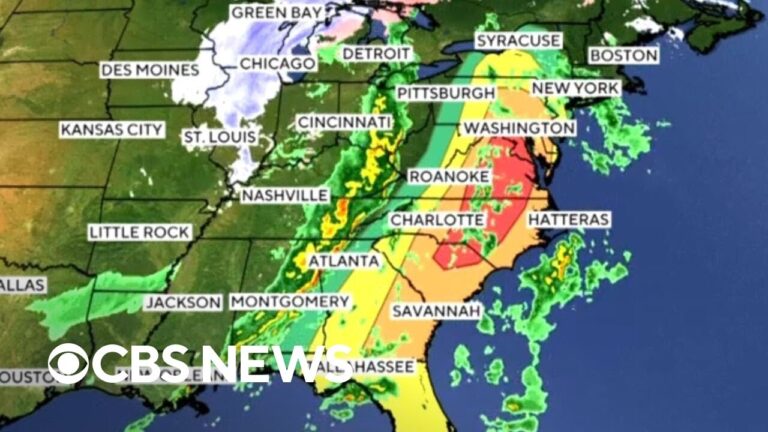 Snow slams parts of the Midwest as the East Coast braces for severe storms – YouTube