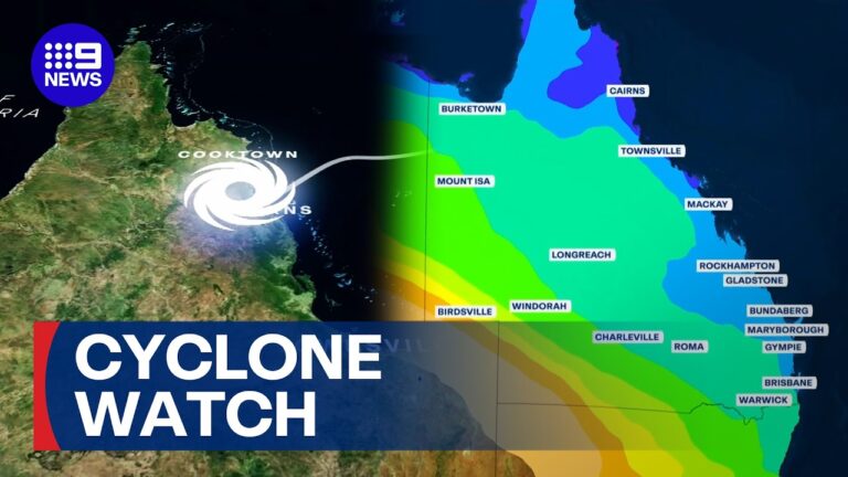 Large stretch of Queensland coast on cyclone watch | 9 News Australia – YouTube