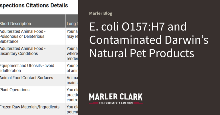 E. coli O157:H7 and Contaminated Darwin’s Natural Pet Products | Marler Blog